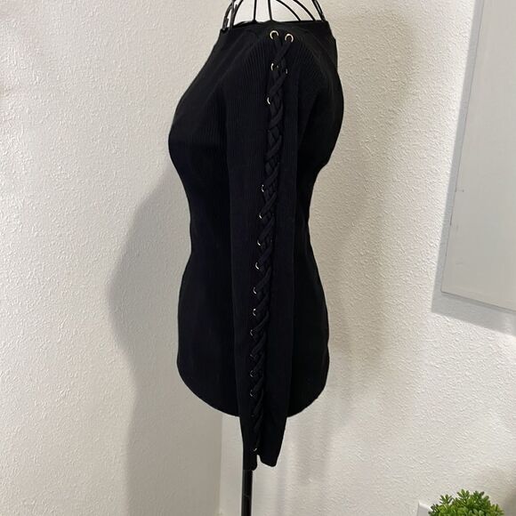 INC crew neck sweater with lace up sleeves size S - Picture 4 of 7